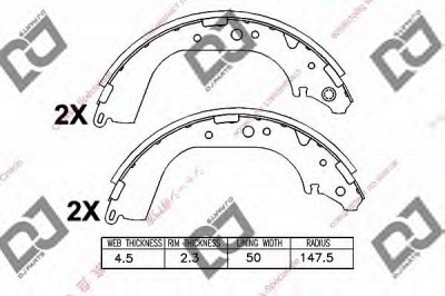 DJ PARTS bs1001 -  Комплект тормозных колодок